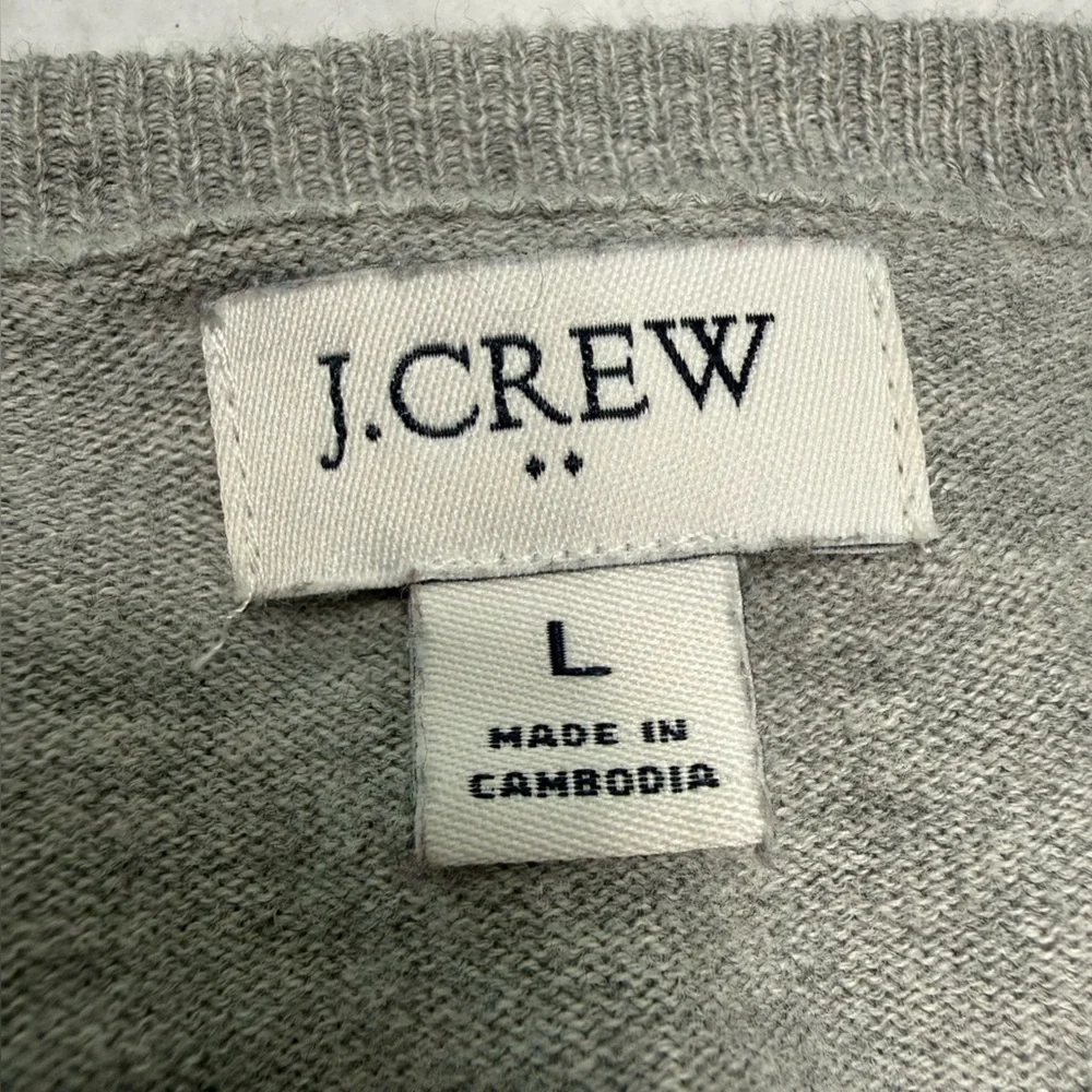 J. Crew Light Gray Button Down Cardigan Size Large #2191 - Picture 5 of 6